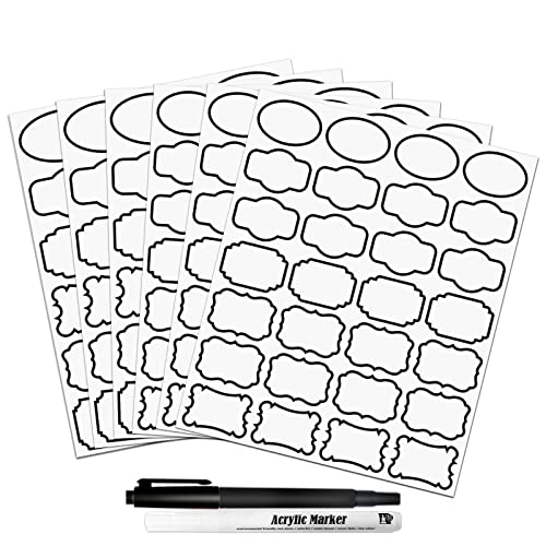 Kitchen Pantry Food Containers Clear Labels with Black Border
