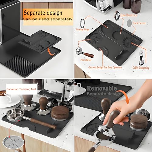 Silicone Coffee Mat with a removable Tamping Mat for Ninja Luxe Cafe Accessories