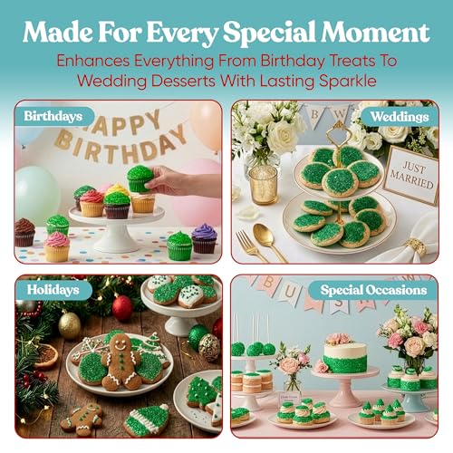 Green Sanding Sugar for Baking & Cookie Decorating (5 Ounce)