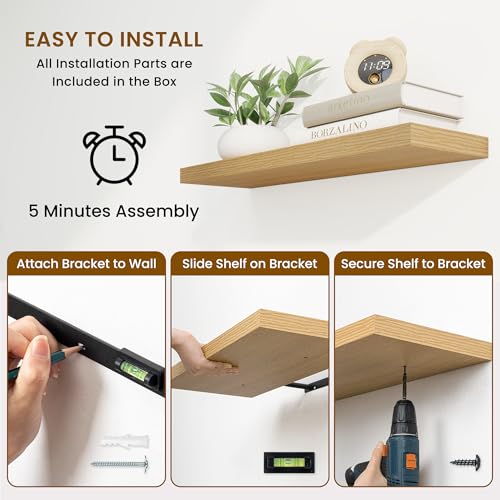55 Inch Fireplace Mantel Shelf (2 Count)