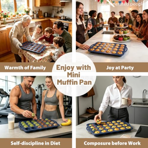 2 Pack Mini Silicone Muffin Pan with Frame (2 Count)