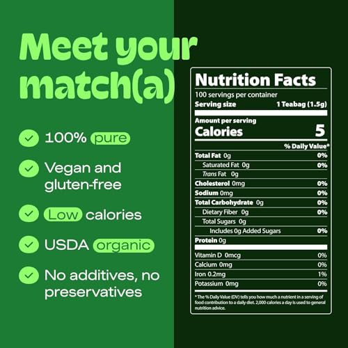 Certified Organic Matcha Tea Bags (100 Count)