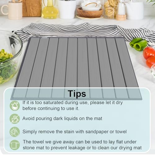 Stone Dish Drying Mat for Kitchen Counter