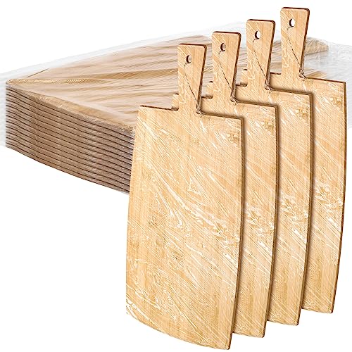 12 Packs Wooden Cutting Board Set with Handles Large Kitchen Serving Plain Chopping Board Bulk Gifts for Mom for Vegetables Meat Pizza Cheese Fruit Bread (12 Count)