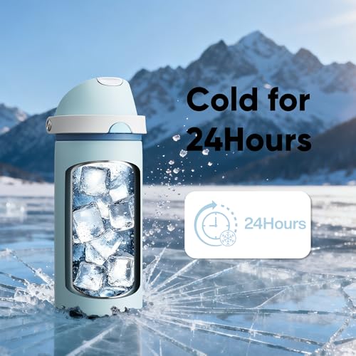 Insulated Water Bottle with Straw