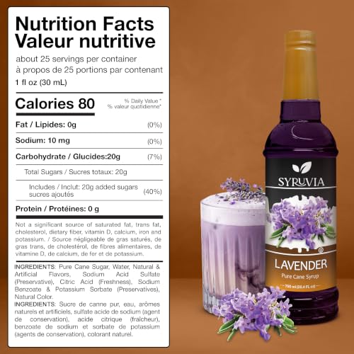Coffee Syrup Lavender Flavored Syrup for Drinks (25.4 Fl Oz)