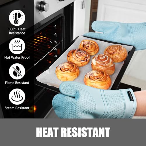 Silicone Oven Mitts and Pot Holders Sets