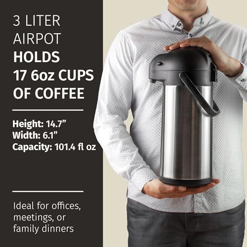 Coffee Carafe Airpot & Cleaning Brush 102oz
