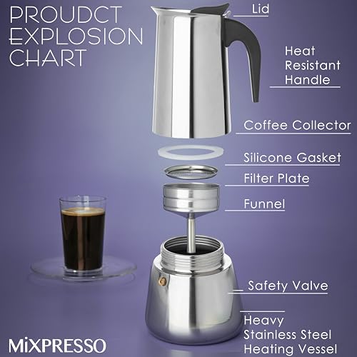 12 Cup Greca Moka Pot (12 Espresso Cups)