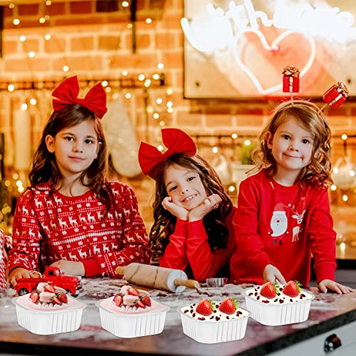 80 Pack 10oz Mini Cake Pans with Lids and Spoons for Bake Sales (80 Count)