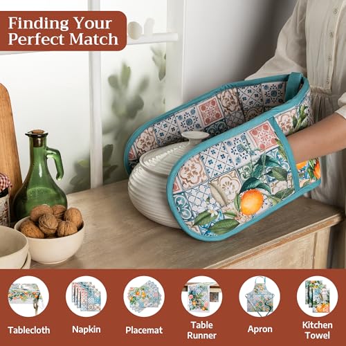 Double Oven Mitts 100% Cotton Double Oven Glove