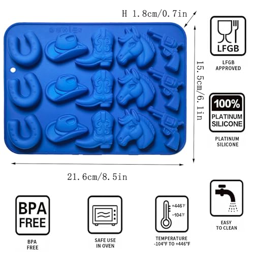 2Pcs Cowboy Chocolate Candy Molds (2 个)
