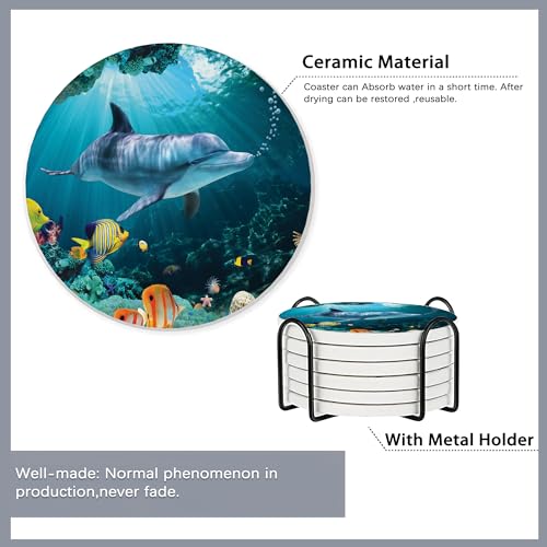 6 Pcs Coasters for Drinks with Holder