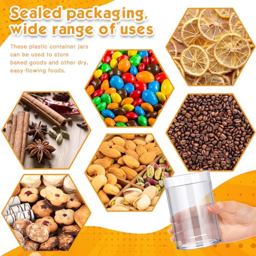 4 Pcs Plastic Jars Wide Mouth with Lids