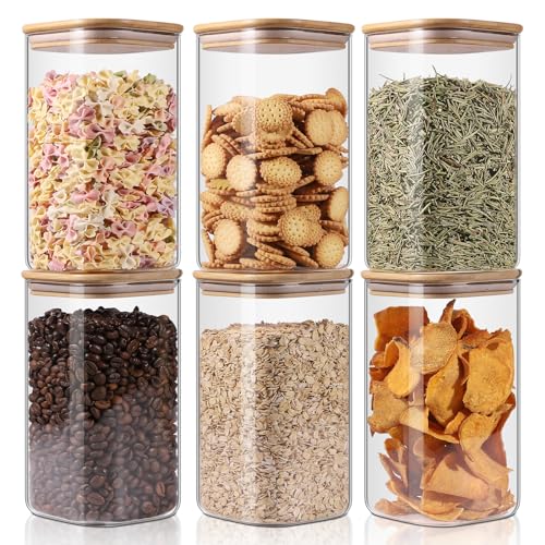 Glass Storage Jars 6 Pack (6 Ounce)