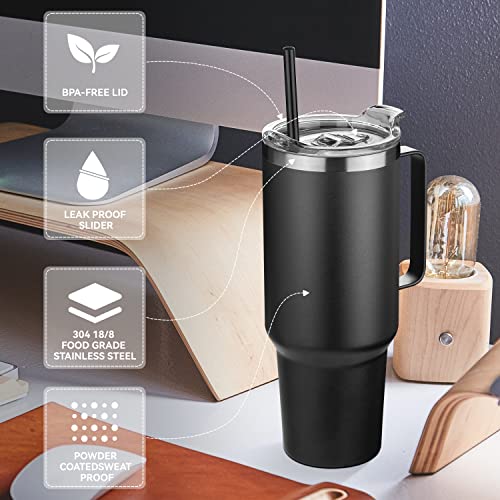 40 oz Stainless Steel Tumbler with Handle (4 Count)