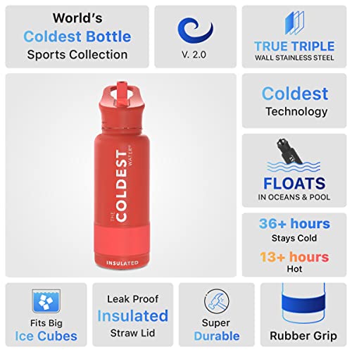 Coldest Insulated Water Bottle with Straw Lid