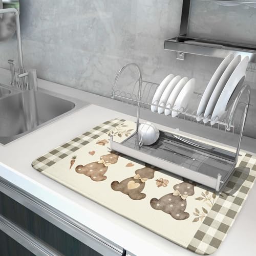 Happy Easter Dish Drying Mat for Countertop