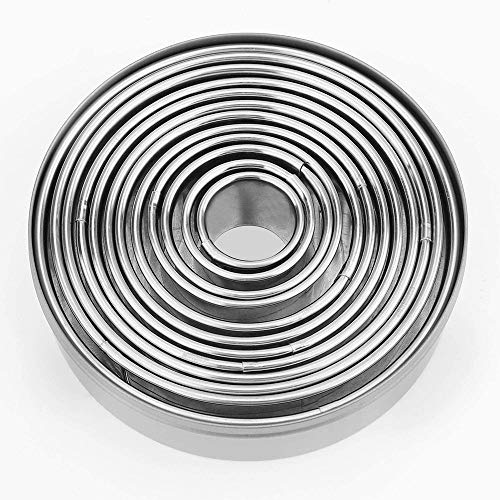 12 Pcs Round Cookie Biscuit Cutter Set (12 Count)