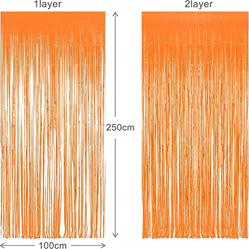 Orange Streamers Party Backdrop (2 Count)