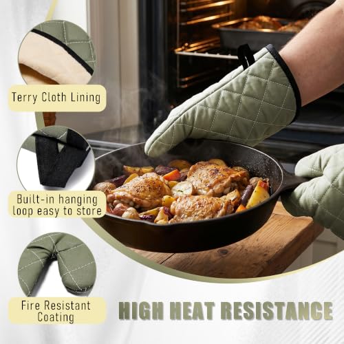 15" 425°F Terry Oven Mitts Quilted Heat Resistant Kitchen (2 Count)