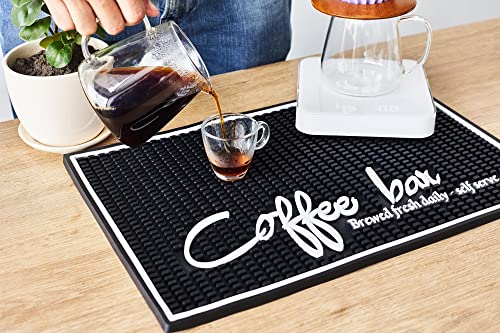 Brewed Fresh Daily Silicone Coffee Bar Mat 18x12 in