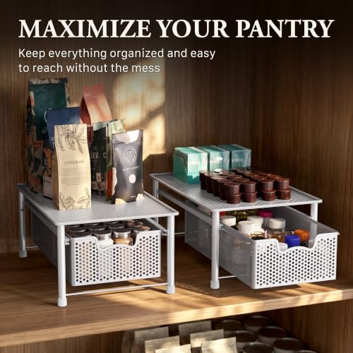 Stackable Cabinet Basket Drawer Organizer