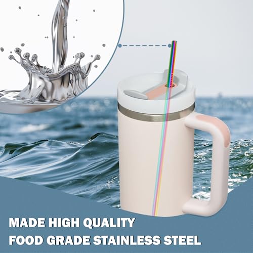 for Stanley Quencher 40oz Tumbler 6x Metal Stainless Steel Straws