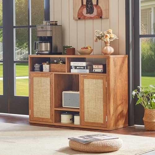 Rattan Wine Bar Cabinet with 2 Doors