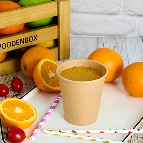 100 Pack 10 oz Kraft Paper Coffee Cups