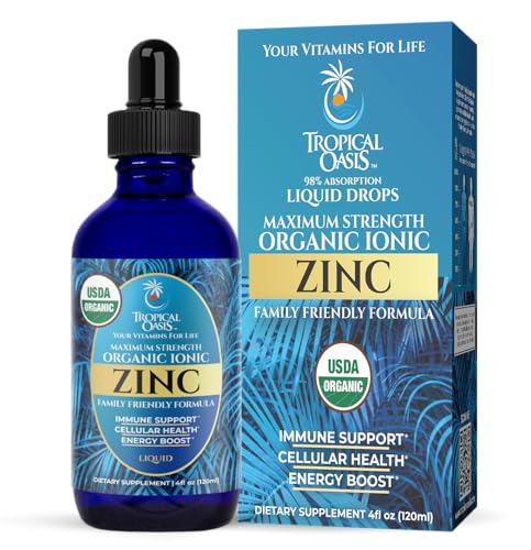 USDA Organic Ionic Zinc Droppers for Men (4 Fl Oz)