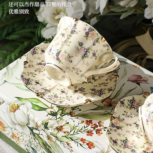 Country Roses Bone China Tea Cup and Saucer Set (3 Count)