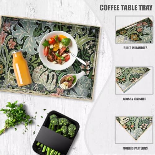 Plastic Serving Tray with Handles for Coffee Table
