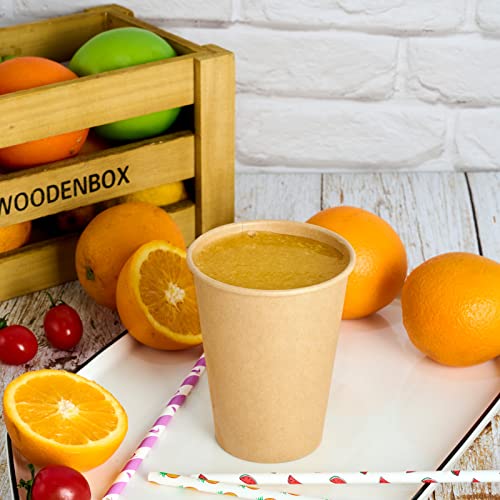 100 Pack 12 oz Kraft Paper Coffee Cups