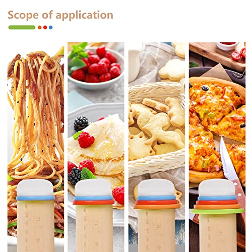 Wood Rolling Pin With 4 Adjustable Thickness Rings