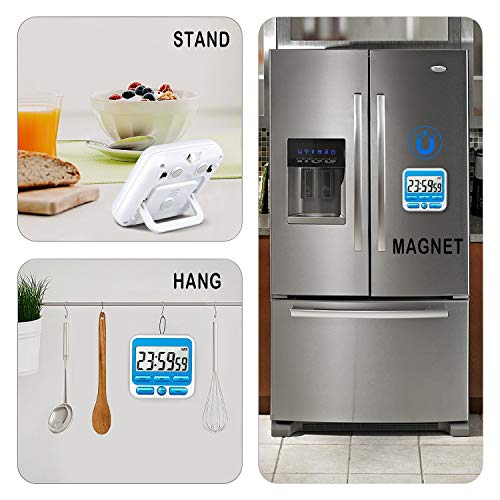 4-in-1 Digital Timer with Count Up/Down, Clock & Alarm, Ring & Silent Modes