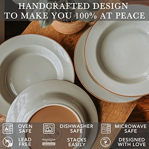 Ceramic Wide Rimmed Soup Bowl 25oz
