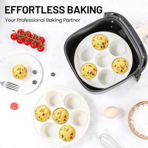 Silicone Air Fryer Muffin Pan with Reinforced Frame (2 Count)