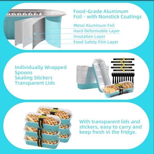 Mini Loaf Pans with Lids and Spoons Sealing Sticker (30 Count)