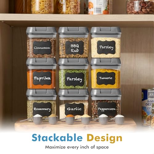 9PC (0.5L, 2.1 Cup, 17oz) Airtight Food Storage Containers + 6 Spoons (9 Count)