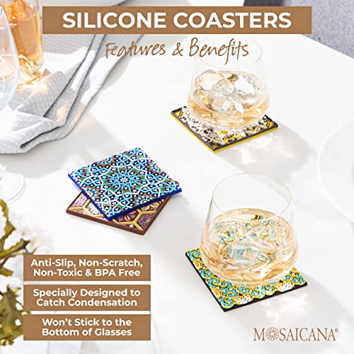Emerald Tiles Silicone Coasters Set of 4 (4 Count)