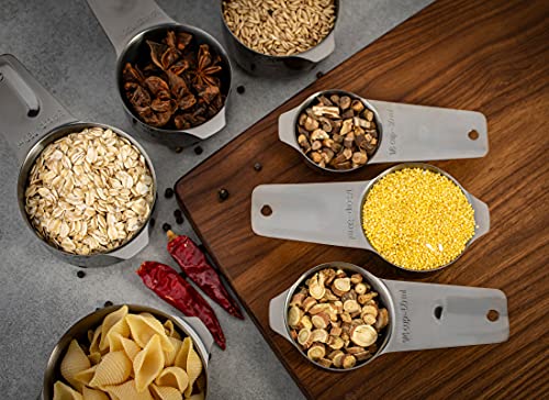 7-Piece 18/8 Stainless Steel Measuring Cups Set, Dark Gray