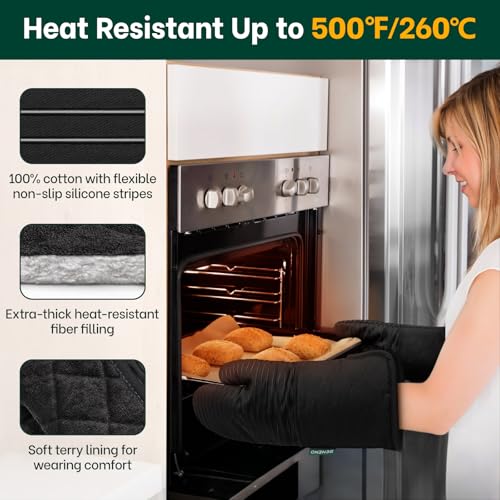 Heat Resistant 500°F Kitchen Oven Mitts 2 (2 Count)