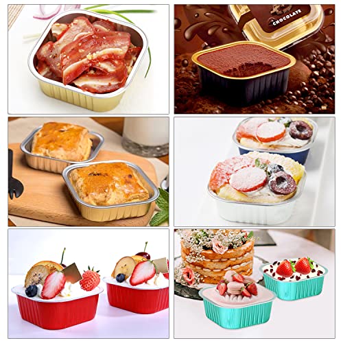 120 Pack 10oz Mini Cake Pans with Lids and Spoons for Bake Sales (120 Count)