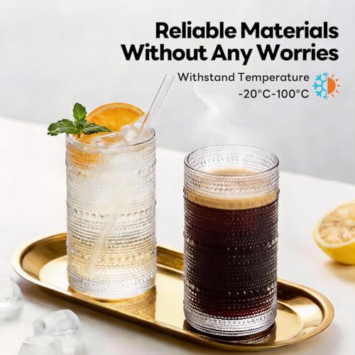 Large Hobnail Drinking Glasses Set of 6 (6 Count)