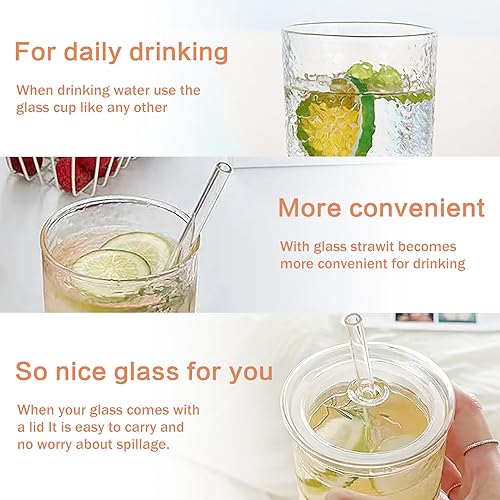 Glass Coffee Cups with Lids and Straws 20oz (2 Count)