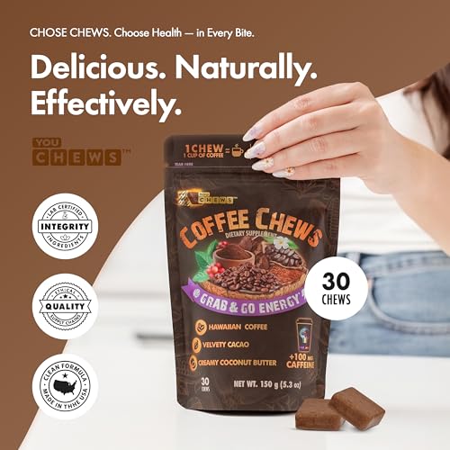 Coffee Chews Grab & Go Energy with 100mg per Chew of Clean (60 Count)