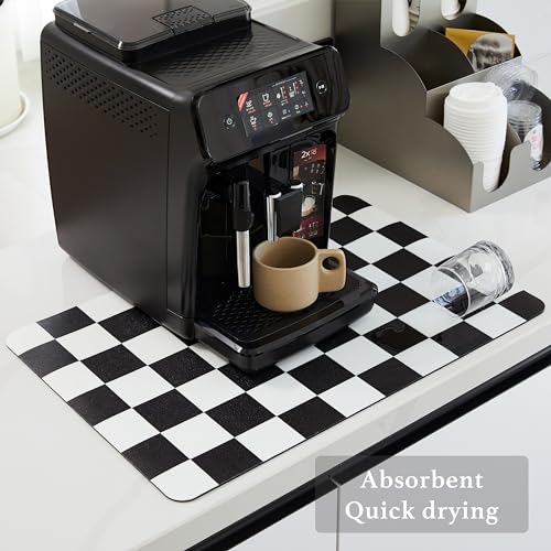 Checkered Dish Drying Mat for Kitchen Counter