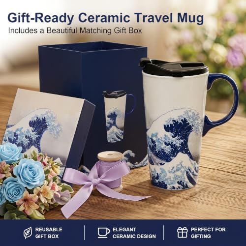 17oz Ceramic Travel Mug with Lid