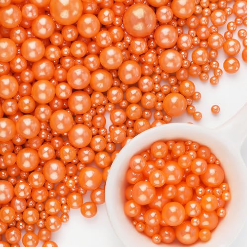 Orange Pearl Sprinkles for Cake Decorating